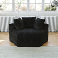 54''L Chenille Sponge Single Sofa,No Assembly Required,Fluffy Modern Sleeper Chair For Living Room, Bedroom, Lounge And Projection Room Black Foam Chenille 1 Seat