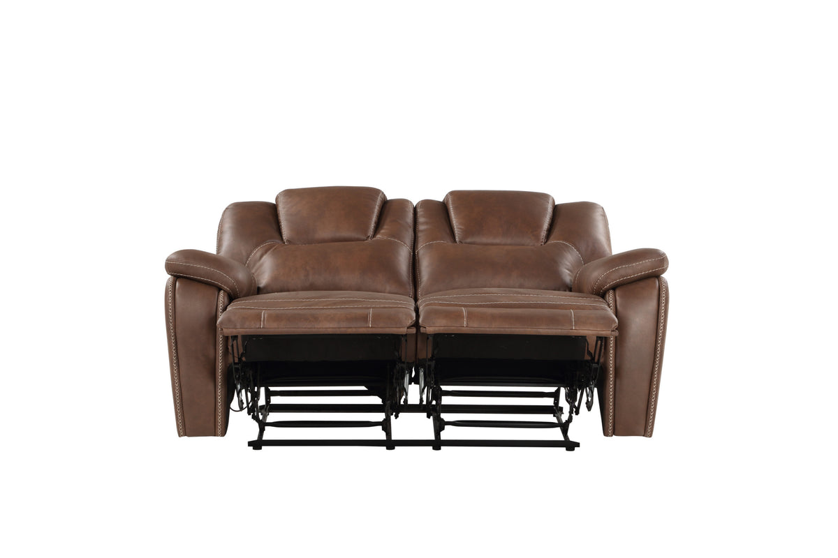 Katrine 3 Piece Living Room Set Brown Dark Brown Fabric