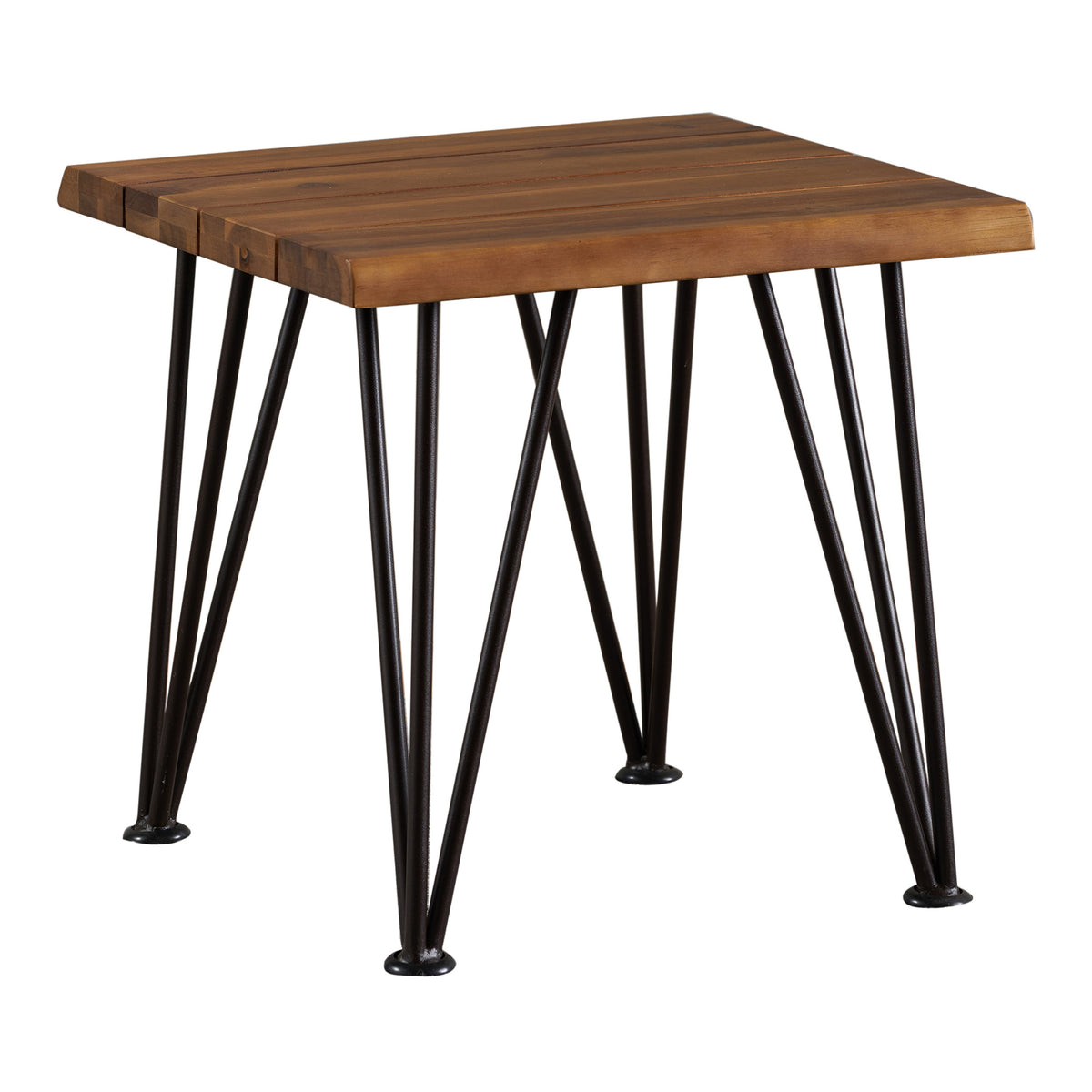 Zion Industrial Wood And Metal Accent Table Teak Metal & Wood