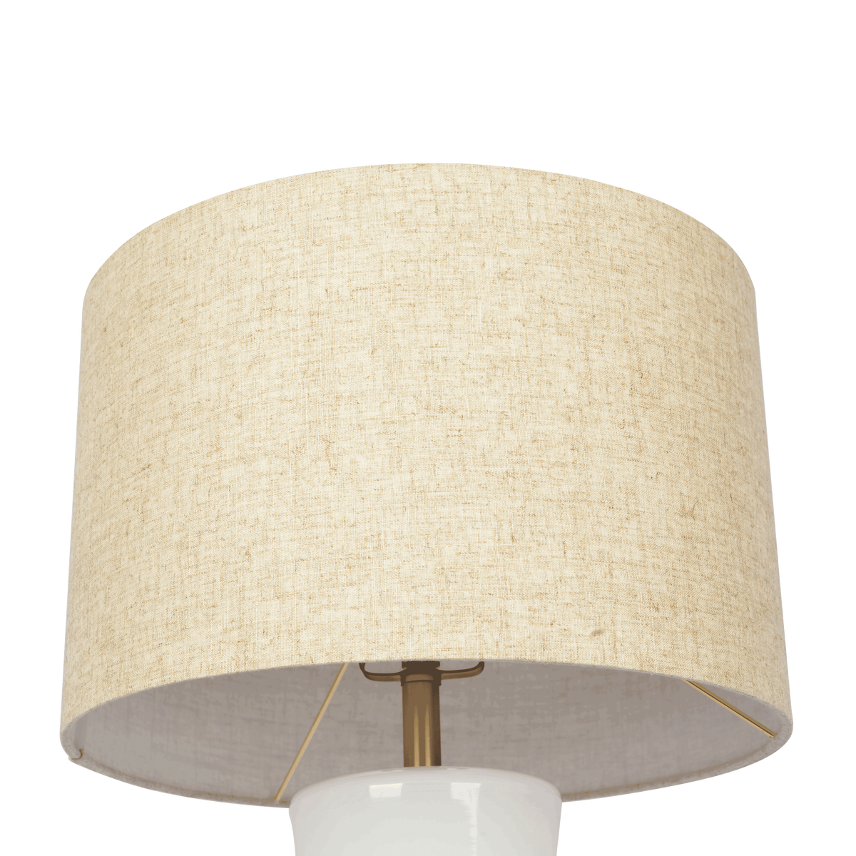 Cascade Glass Lamp Golden Base Off White Glass Table Lamp Natural,Off White,White Table&Floor Lamps Glass,Linen,Metal