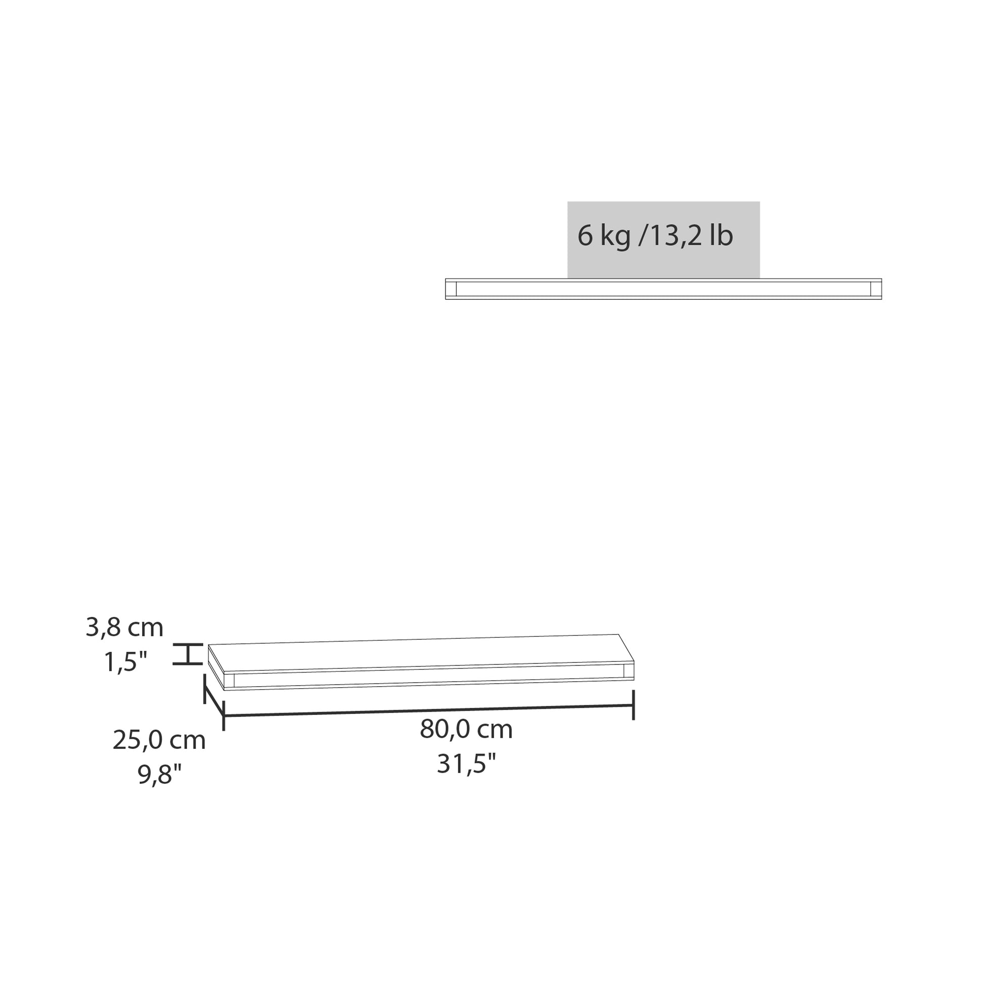 Iva Floating Shelf In Melamine, Mahogany Mahogany Floating Primary Living Space Modern Pine Wall Mounted Particle Board Melamine