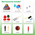 5 In 1 Multi Game Table Billiards, Push Hockey, Foosball, Ping Pong, And Basketball Brown Red Brown Mdf Steel