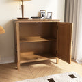 Hand Carved 2 Doors Accent Cabinet Traditional Craftsman And Functionality Combined Antique Brown Solid Wood Mdf