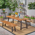 Catriona 3 Piece Wood Outdoor Dining Set Teak Acacia Wood