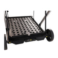Folding Service Cart With Wheels Double Decker, Shopping, Library, Office Warehouse Moving Carts Black Blue Plastic