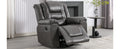 360 Swivel And Rocking Home Theater Recliner Manual Recliner Chair With Wide Armrest For Living Room,Bedroom, Grey Grey Foam Pu