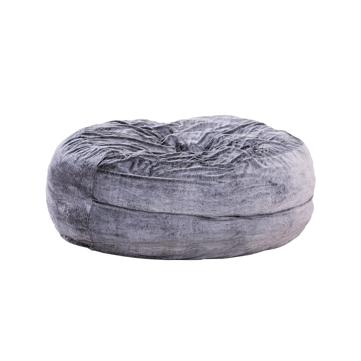 Classic 5Ft Faux Fur Memory Foam Bean Bag, Living Room Lounger, Soft Comfortable Bean Bag Chair, Purple Purple Polyester Primary Living Space Soft Backless Classic,Traditional Armless Memory Foam Polyester