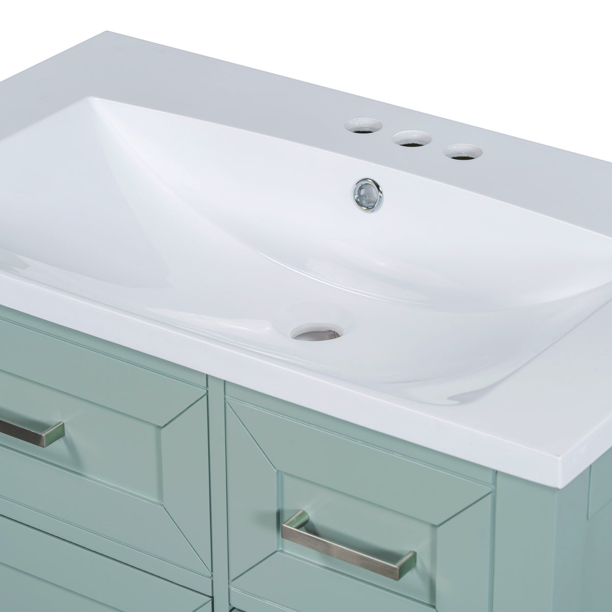 30" Bathroom Vanity With Sink Combo, Green Bathroom Cabinet With Drawers, Solid Frame And Mdf Board Old Sku:N725S999222F Green Solid Wood Mdf