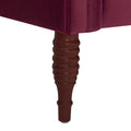 Samuel Tufted Roll Arm Chaise Lounge, Burdy Velvet Burgundy Foam Velvet