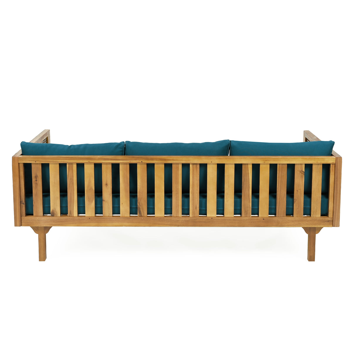 Claremont 3 Seater Daybed With Rattan Arms Teak Cushion Teak Wood Fabric Rattan