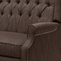 One And Half Seater Recliner Brown Fabric