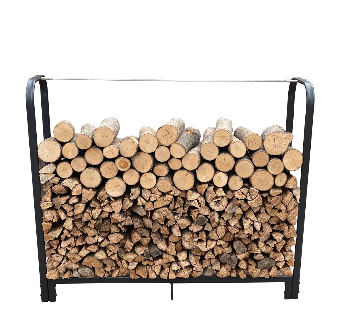 Artibear Firewood Rack Stand 4Ft Heavy Duty Logs Holder For Outdoor Indoor Fireplace Metal Wood Pile Storage Stacker Organizer, Matte Black Black Iron