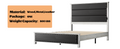 King Size Bed Frame With Upholstered Headboard, King Bed Frame With Charging Station And Led Lights, Wood Slats, Dark Gray Faux Leather & Rivets, No Box Spring Needed, Easy Assembly Box Spring Not Required King Antique White Gray Wood Bedroom Bed Frame