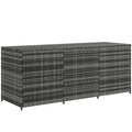 Outsunny 175 Gallon Outdoor Storage Box With Inner Liner, Pe Rattan Wicker Deck Box With Pneumatic Bar Lift For Indoor & Outdoor, Patio Furniture Cushions, Pool Toys, Garden Tools, Mixed Gray Grey Steel