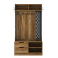 Hall Tree With 5 Hooks,Coat Hanger, Entryway Bench, Storage Bench,For Entrance, Hallwa,Brown Brown Mdf