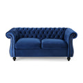 Seat Sofa Navy Blue Velvet