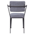 Grey And Gunmetal Open Back Dinning Chairs Set Of 2 Grey Primary Living Space Modern Fabric Metal