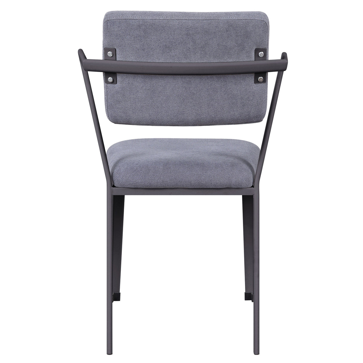 Grey And Gunmetal Open Back Dinning Chairs Set Of 2 Grey Primary Living Space Modern Fabric Metal