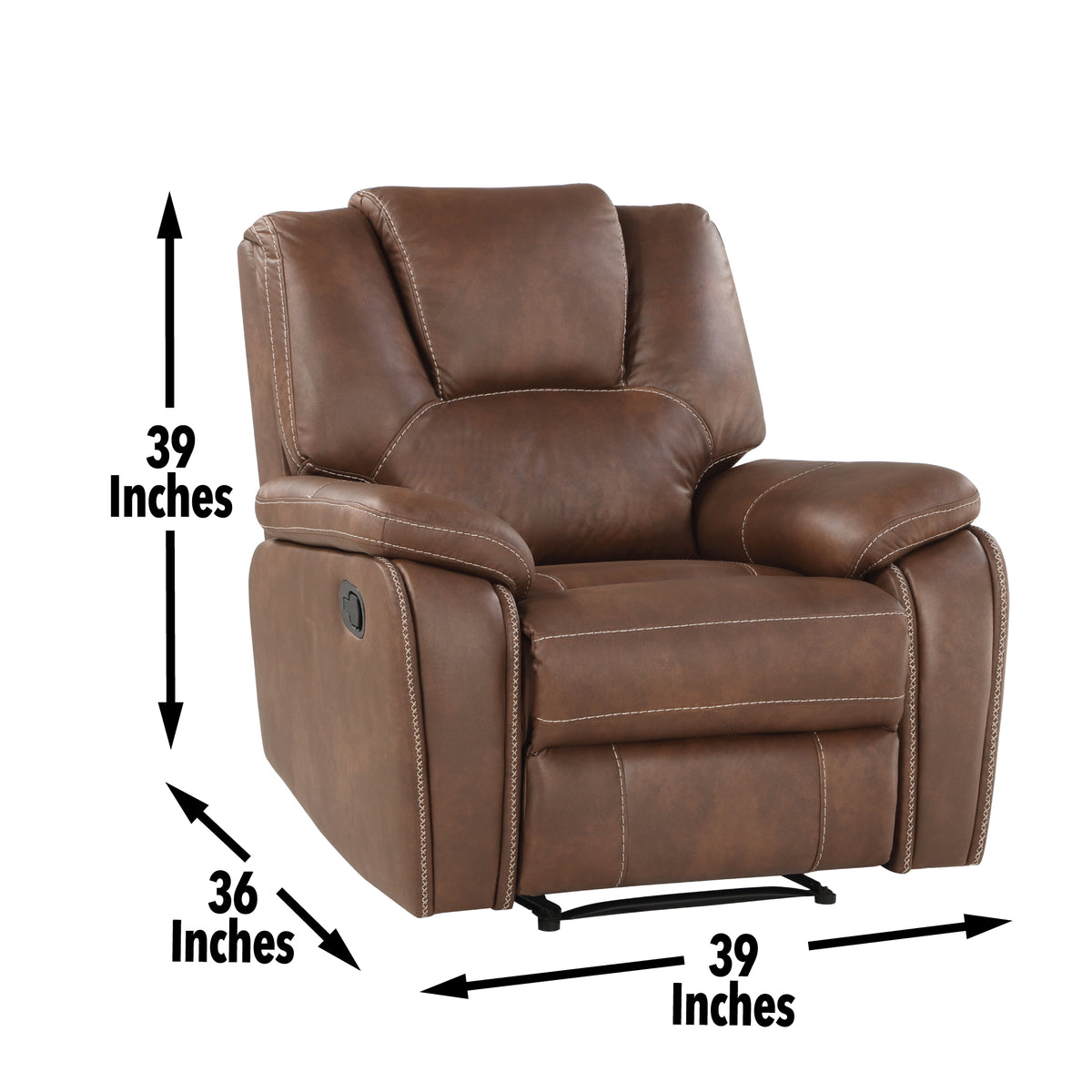 Katrine 3 Piece Living Room Set Brown Dark Brown Fabric