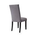 Napoli Velvet Side Chair Set Of 2 Gray Dark Gray Wood