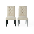 Harding Kd Tuft Dining Chair Natural Fabric