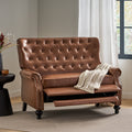 Oversizefaux Leather Recliner Light Brown Light Brown Pu