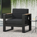 Giovanna Club Chair Black Metal & Wood