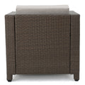 Puerta 4Pc Set Brown Rattan Waterproof Fabric