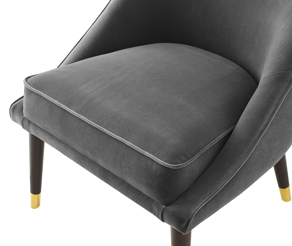 Avalon Velvet Accent Chair Charcoal Dark Gray Faux Leather