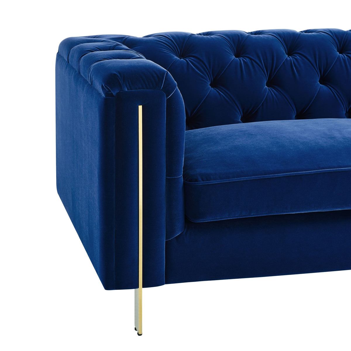Charlene Velvet Loveseat Blue Blue Fabric