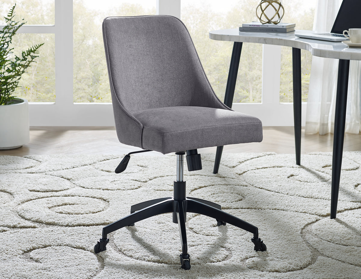 Kinsley Swivel Upholstered Desk Chair Dark Gray Dark Gray Fabric