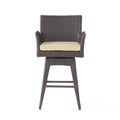 Pe Swivel Arm Bar Stool Brown Multi Rattan