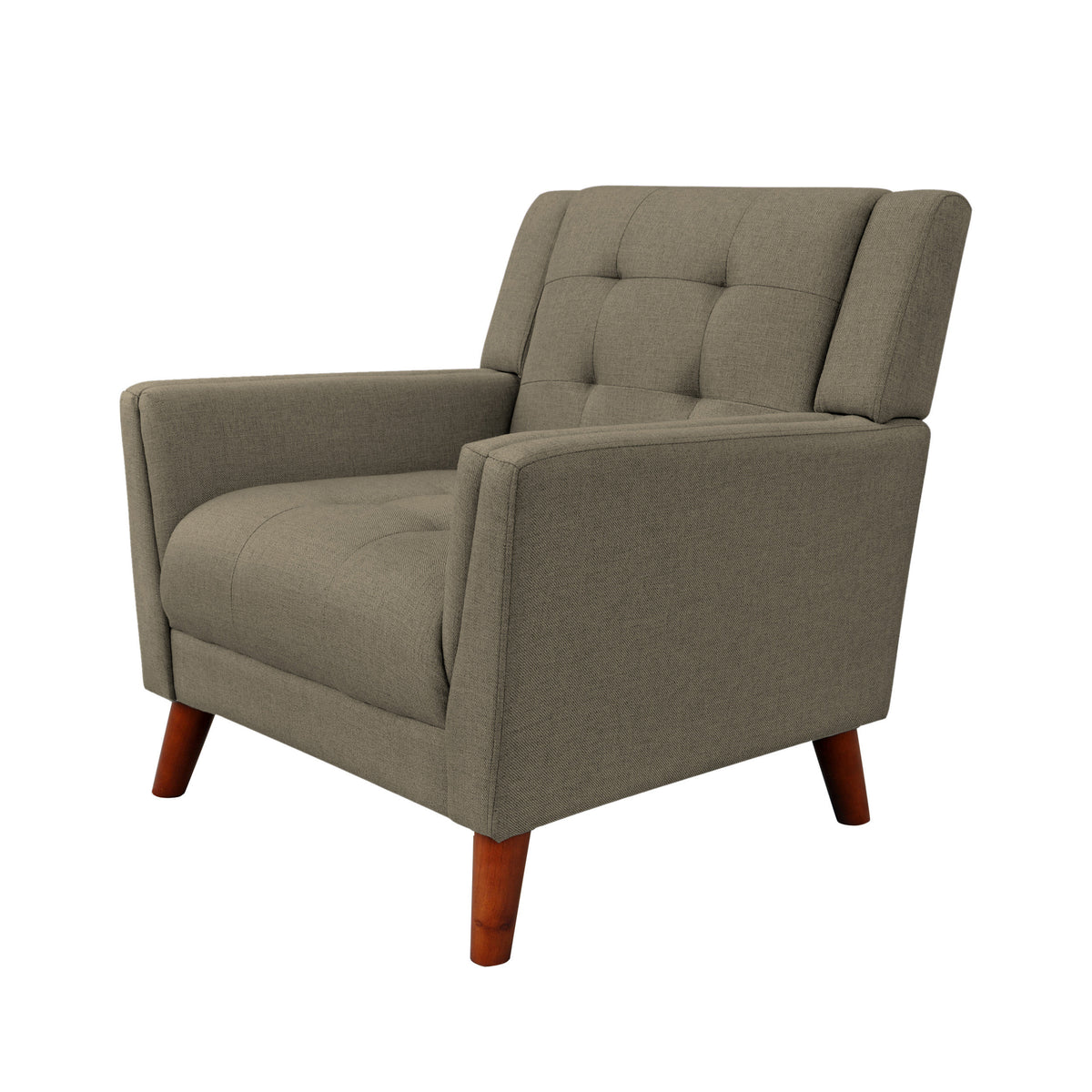 Mid Century Modern Armchair Mocha Fabric