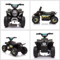 Aosom 6V Kids Atv 4 Wheeler Ride On Car, Electric Motorized Quad Battery Powered Vehicle With Forward Reverse Switch For 18 36 Months Old Toddlers, Black Black Plastic