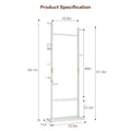 Coat Racks Solid Wood Hanger 23.6* 11*64.1In Solid Environmental Protection Easy To Assemble Beautiful Can Be Placed In The Bedroom Entrance Living Room White White White American Design,Art
