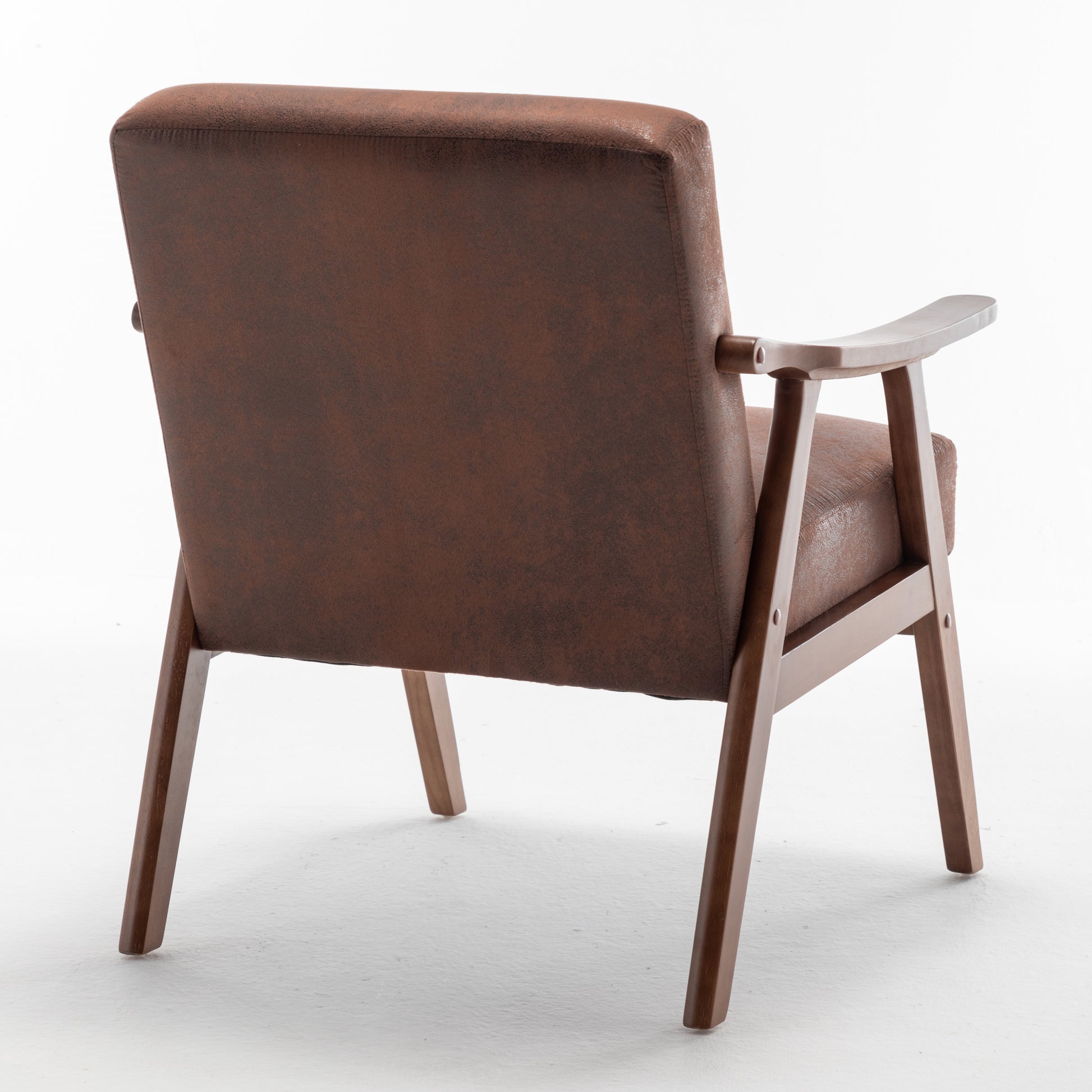 Accent Chair With Microfiber Upholstery And Solid Wood Frame, Classic Mid Century Modern Living Room Furniture For Extra Seating, Light Brown Light Brown Microfiber