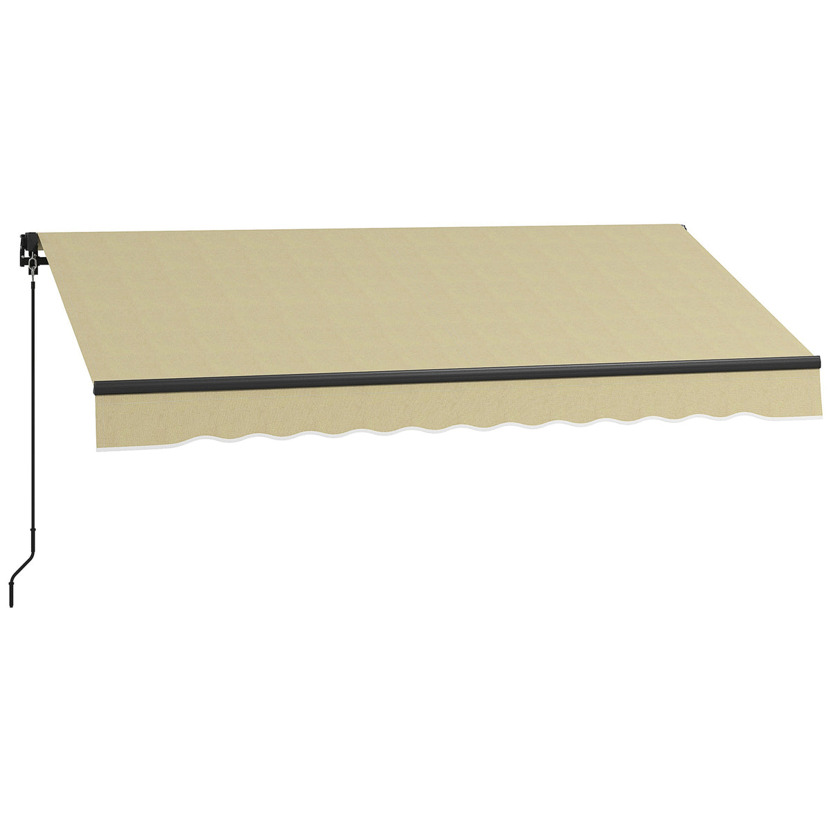 Outsunny 8' X 6.5' Retractable Awning, Patio Awning Sunshade Shelter With Manual Crank Handle, 280Gsm Uv Resistant Fabric And Aluminum Frame For Deck, Balcony, Yard, Beige Beige Polyester