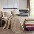 3 Piece Reversible Quilt Set Clay Red Full Queen Red Polyester