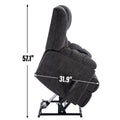 Dual Motor Heat Massage Infinite Position Up To 350 Lbs Electric Power Lift Recliners With Power Remote, Medium Firm And Heavy Duty, Grey White Metal Primary Living Space Heavy Duty Pine Grey Chenille Power Remote Medium Firm Cushion Back American Design
