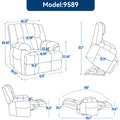 Dual Motor Heat Massage Infinite Position Up To 350 Lbs Electric Power Lift Recliners With Power Remote, Medium Firm And Heavy Duty, Blue Blue Chenille Power Remote Metal Primary Living Space Medium Firm Pillow Back Heavy Duty American Design Pine Pillow