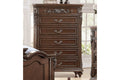 Antique Cherry Antique Walnut Wooden 1Pc Chest Of Drawers Storage Bedroom Furniture Unique Design Walnut Bedroom American Traditional,Traditional,Vintage Particle Board Mdf