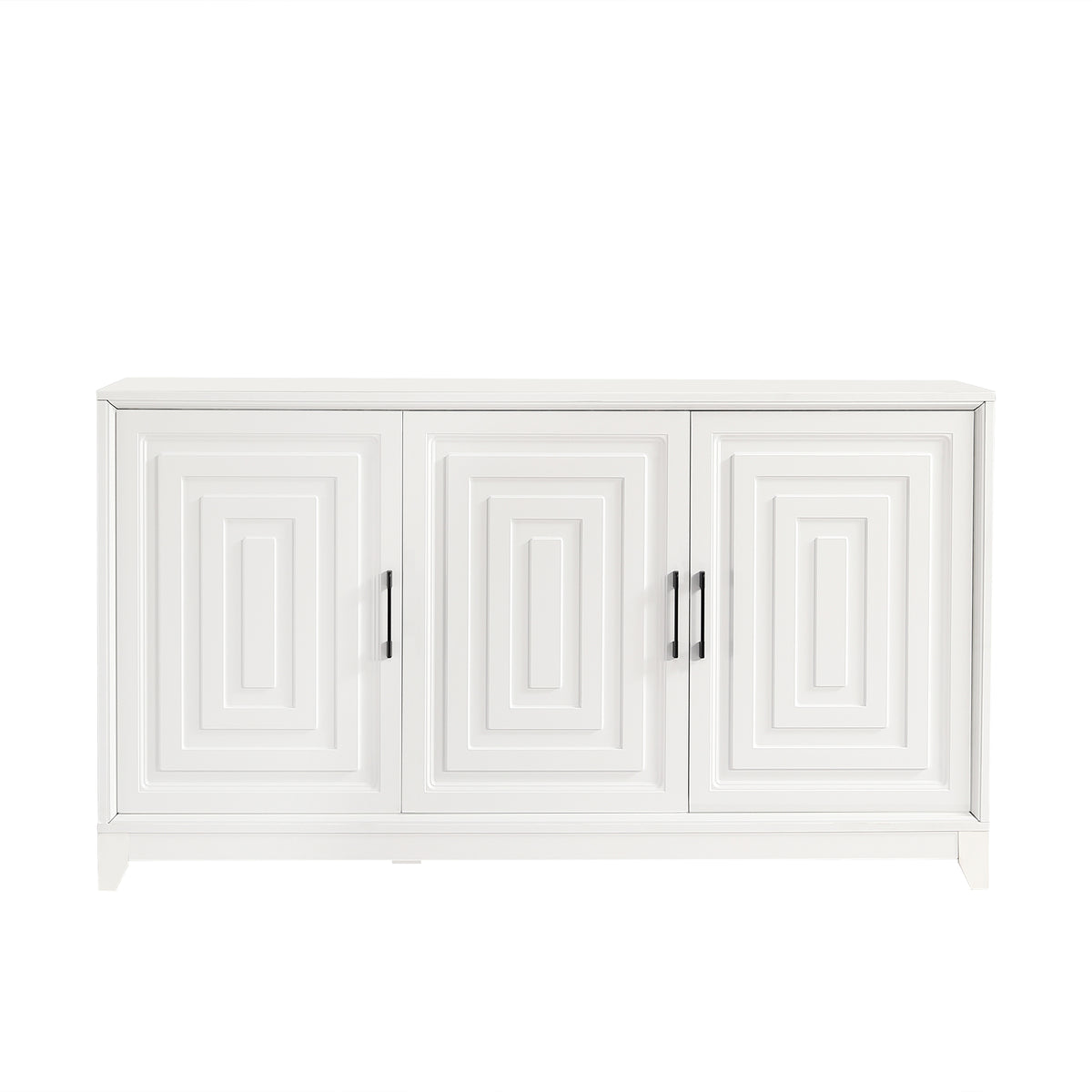 Tv Stand For Tvs Up To 65 Inches, Modern Entertainment Center Media Console Cabinet With 2 Spacious Storage Space, Solid Wood Legs For Living Room White 50 59 Inches Particle Board Mdf
