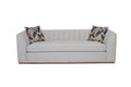 Channel Sofa Off White Upholstered 3 Seat