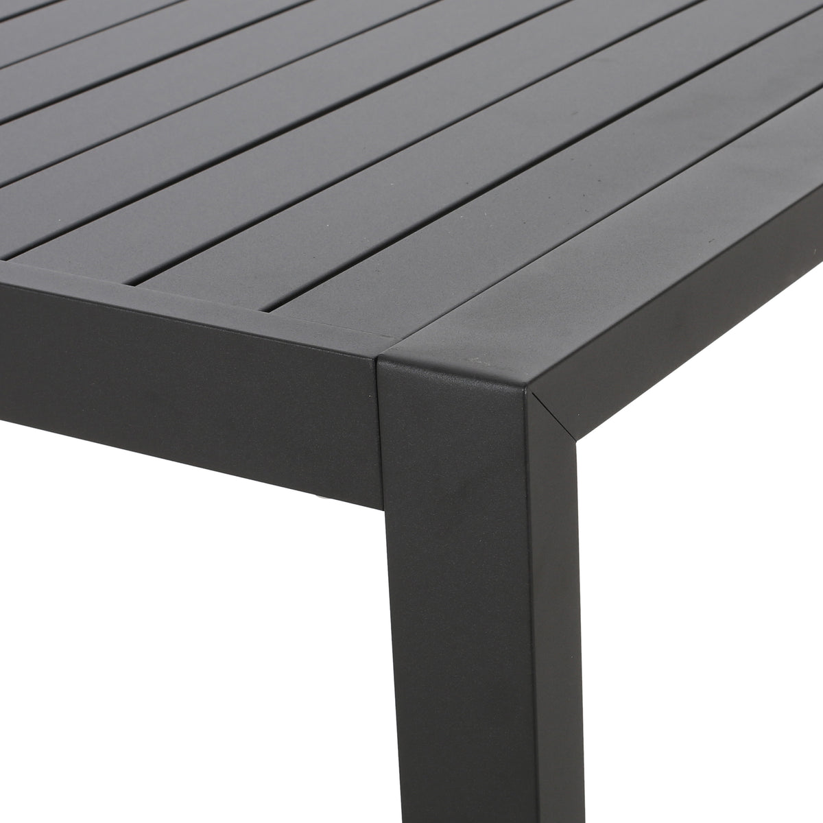 Outdoor Dining Set, Dining Chair Set Of 6 Aluminum Dining Table, Gray Black Black Grey Aluminum