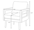 Mid Century Armchair2Pcs, Accent Chair With Wood Legs & Soft Cushion For Living Room, Bedroom, Home Office, Study, Dim Grey Grey Foam Wood Fabric