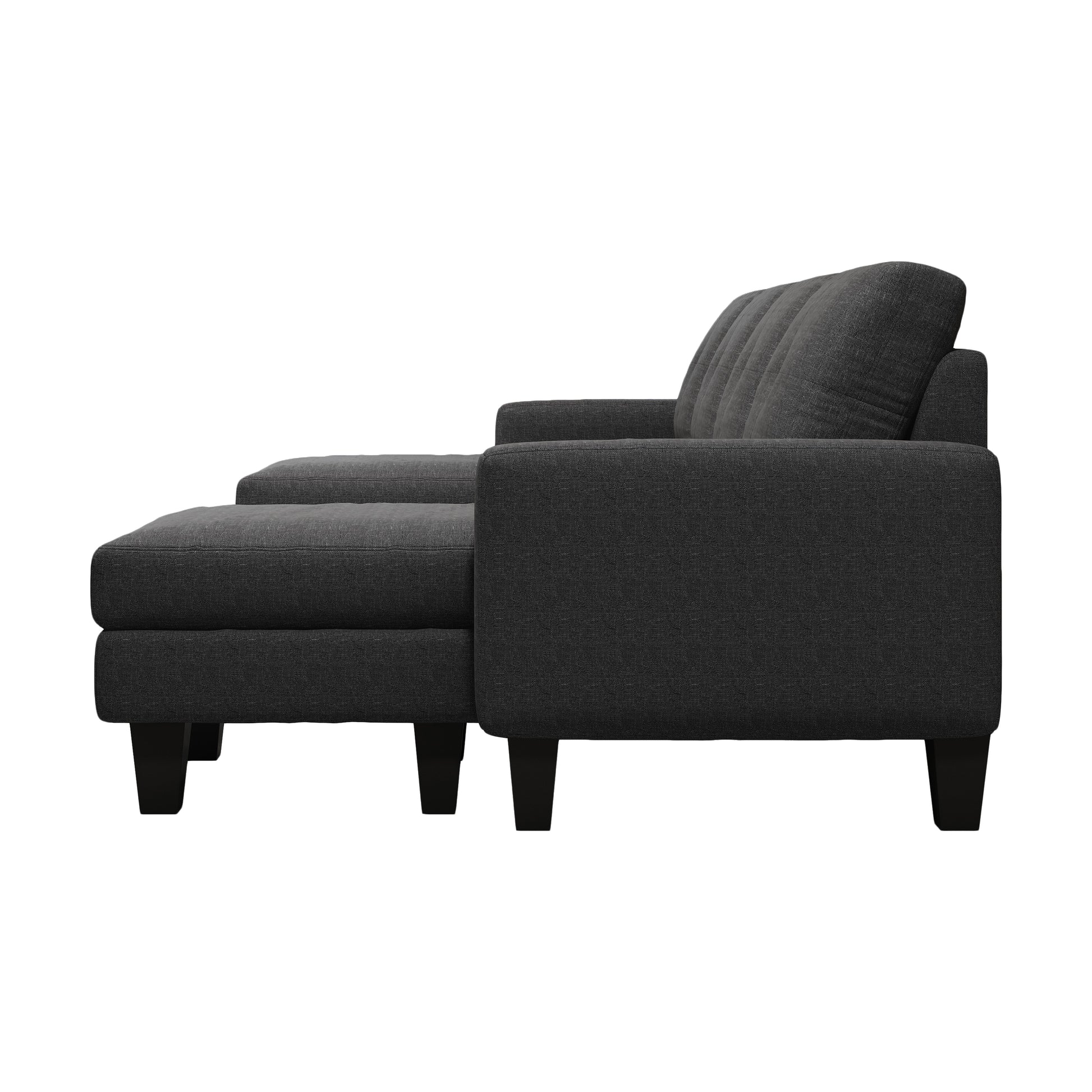 U Shaped Sofa Coch 4 Seat Sofa With Chaise Polyester Fabric For Living Room Apartment Office Dark Grey Dark Grey Linen Wood Primary Living Space Soft Eucalyptus Foam Linen 4 Seat