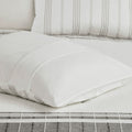 6 Piece Cotton Jacquard Oversized Comforter Set White Grey Queen Queen Grey White Cotton