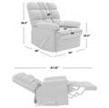 The Granada Recliner In Khaki Khaki Manual Handle Wood Handle Foam Microsuede,Polyester