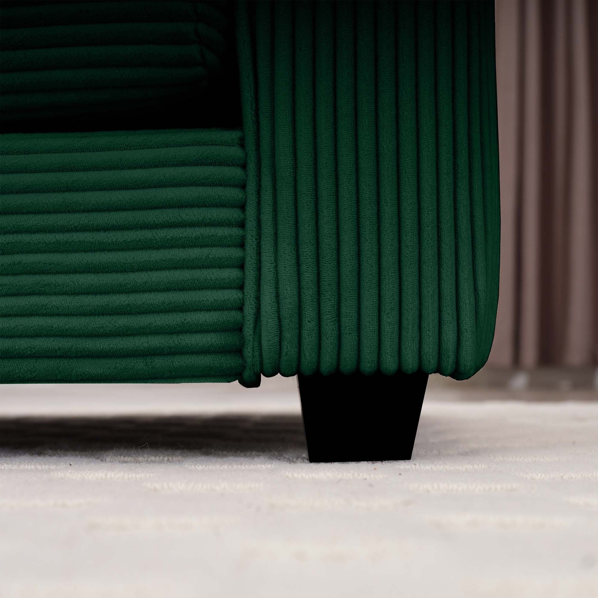Oversized Modular Cushion Sofa, Portable Ottoman, L Shaped Corner Low Back Deep Seating Spacious Sofa Setfor Home Apartment Living Room Set, Green Corduroy Green Corduroy 3 Seat