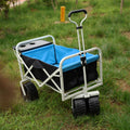 Folding Wagon Garden Shopping Beach Cart White White Black Blue Iron,Oxford Fabric